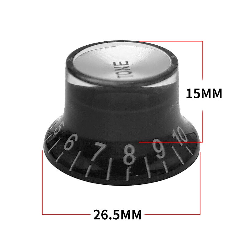 SAPHUE Plastic Top Hat Style 2 Volume and 2 Tone Speed Control Knobs Set for Gibson Les Paul Electric Guitar Replacement,Black - Image 3